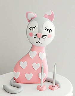 Pink cat baby birthday cake